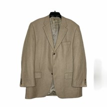 Stewart Hall Cashmere Sport Coat Size 42R Blazer Tan Herringbone 3-Butto... - £25.50 GBP