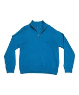 Vintage Ralph Lauren Chaps Men&#39;s Turquoise Blue Quarter-Zip Pullover Swe... - $23.36