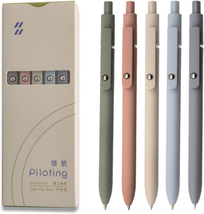 Gel Pens, 5 Pcs 0.5Mm Black Ink Pens Fine Point Smooth Writing Pens, High-End Se - £9.41 GBP