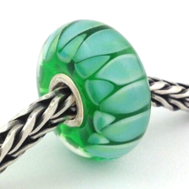 Authentic Trollbeads Murano Glass Green Shadow Bead Charm, 61410 - $23.75