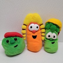 Vintage Lot of 3 Big Idea Veggie Tales Plush Toys - Junior, Laura, French Pea - £22.83 GBP