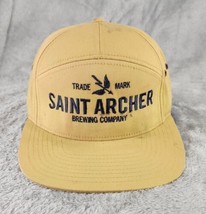 Saint Archer Hat Unisex Yellow Grunge Embroidered Brewing Co Leather Strap Cap - £34.05 GBP