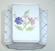  Vintage Italian Hand Painted Planter Container Floral Square - $22.99