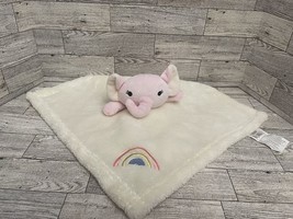 Sandy And Simon Elephant Lovey Pink Cream w/ Rainbow Security Blanket - £23.56 GBP