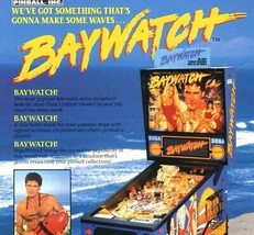 Baywatch 1995 Original Arcade Pinball FLYER Pamela Anderson David Hassel... - £13.18 GBP