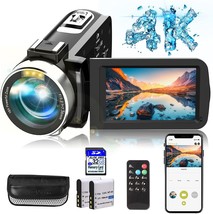4K Video Camera, Camcorder with IR Night Vision, WiFi Digital Camera, 18X - £92.53 GBP