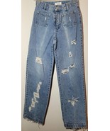 CSM – Jeans, Upcycled, Distressed, Silver Studs, Women Size 4, CSM - 10342 - $24.69 CAD