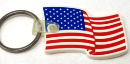 Proud to be An American Keychain Waving Flag Bendable Plastic 1970s - $12.30