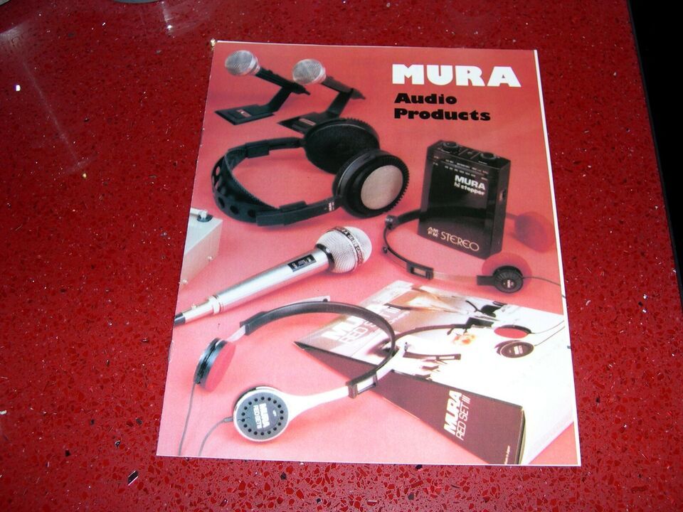MURA AUDIO PRODUCTS BROCHURE WITH SINGLE PAGE INSERT (8 PAGES) - $6.00