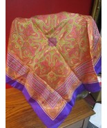 Silk square scarf purple red 27in - $42.56 CAD