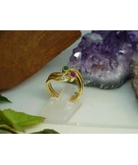 18K .50ct Emerald Ruby Diamond 2 Ring Set Sz 6.5 Yellow Gold New Tag 6.7... - £701.13 GBP