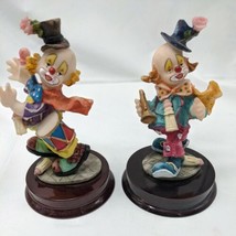 Set Of (2) Vintage Porcelain 5.5&quot; Clowns With Instruments And Baby Bottles - £18.61 GBP