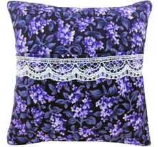 Tooth Fairy Pillow, Black, Floral Print Fabric, White Lace Trim for Girls - £3.95 GBP