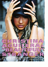 Christina Aguilera teen magazine pinup clipping The Voice blue hat confused - $3.50