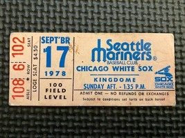 1978 Seattle Mariners Vs. White Sox Ticket Stub 09/17/78 Kingdome - £6.41 GBP