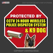 Warning Protected by CCTV Sticker 24 Hour Surveillance Camera &amp; K9 Dog D... - £3.18 GBP