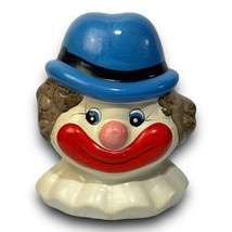 Vintage CLOWN Piggy BANK Ceramic Head Smiling Face Circus 8” x 9” Taiwan - £31.18 GBP