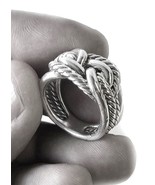 Men&#39;s Celtic knot ring handmade silver wire work 12mm wide - €104,21 EUR