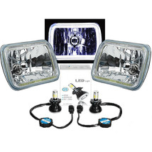 7X6&quot; Plasma White COB LED Glass/Metal Halo Headlight H4 Light Bulb Headl... - £137.67 GBP