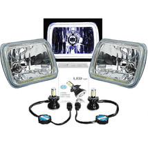 7X6&quot; Plasma White COB LED Glass/Metal Halo Headlight H4 Light Bulb Headl... - £138.22 GBP