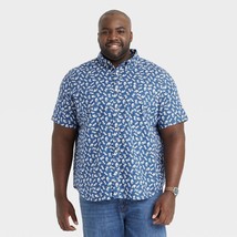 NEW Men&#39;s Big &amp; Tall Printed Short Sleeve Button Shirt - Goodfellow &amp; Co... - £19.98 GBP