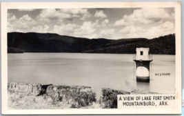 RPPC View of Lake Fort Smith Mountainburg Arkansas AR UNP Postcard M15 - £8.07 GBP