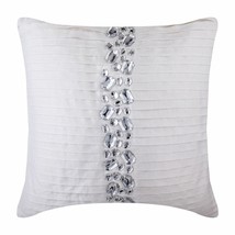 Precious Crystals, White Art Silk 16&quot;x16&quot; Decorative Pillow Covers - £19.76 GBP+