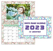 2023 Photo Frame Wall Spiral-bound Calendar - (Geometrics Edition #011) - £10.27 GBP