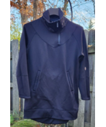 Indygena Shirt Tunic Top Black  1/4 Zip Long Sleeve Kangaroo Pocket M - £28.43 GBP