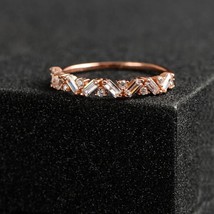 1.00Ct Baguette Cut Moissanite 925 Sterling Silver Half Eternity Wedding Ring - £85.53 GBP