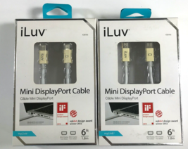 iLuv ICB705WHT (2) Mini DisplayPort 6Ft Cable Connect Any Mac w/Mini Dis... - $112.21 MXN