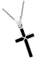 Colorful Cross of Faith Inlaid Simulated Black Onyx - £52.96 GBP