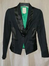 Women Size 0 Anthropologie Elevenses Blazer Jacket Black Ring Leader Rid... - $36.99