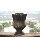 Old Antique Hand Carved Wooden Goblet Cup Urn Vase Vessel Home Bar Decor... - €54,20 EUR
