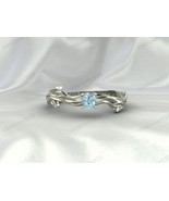 Natural Aquamarine Blue Gemstone Women Ring, 925 Sterling Silver Dainty ... - €48,73 EUR