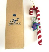 Avon Candy Cane & Dog Schnauzer Christmas tree Ornament  7" in box 1996 Vintage - $8.99
