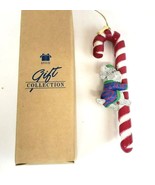 Avon Candy Cane &amp; Dog Schnauzer Christmas tree Ornament  7&quot; in box 1996 ... - £7.07 GBP