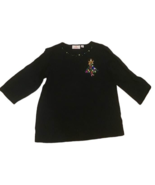 Quaker Factory Ladies Top Christmas Tree Sequins Gems Bead Holiday XS Bl... - $32.62
