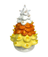 Candy Corn Light Up Battery Powered 9 inch Ceramic Tree - $34.10 CAD
