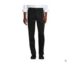 Lands&#39; End  Men&#39;s Traditional Fit No Iron Chino Pants Size 31x36 Inseam Black - £21.01 GBP