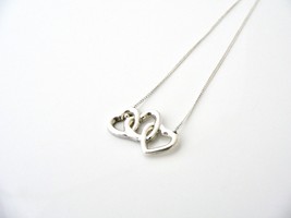 Tiffany &amp; Co Silver Triple Heart Necklace Pendant 17.7 inch Chain Rare Gift Love - £233.11 GBP