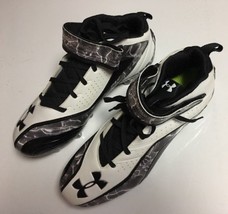 Under Armour Mens Football Cleats Size 16 4D Foam White Black Gray Lightning - $53.35