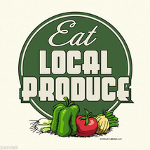 Farm Produce T-shirt S M  Eat Local Organic Cotton Natural Farmer Garden - £17.50 GBP