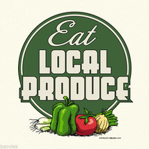 Farm Produce T-shirt S M  Eat Local Organic Cotton Natural Farmer Garden - £17.87 GBP