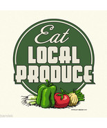 Farm Produce T-shirt S M  Eat Local Organic Cotton Natural Farmer Garden - $414.59 MXN