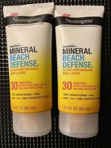 2 Neutrogena Mineral Beach Defense  Body Lotion SPF 30 3.0 oz ea - £7.81 GBP