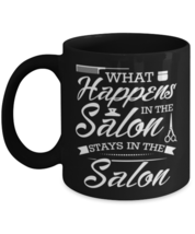 What Happens in the Salon Stays in the Salon-01, black coffee mug, coffee cup  - £19.97 GBP