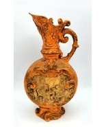 Vintage MCM 11&quot; Orange French Parisian Art Pottery Pitcher Signed Davis ... - $940.64 MXN