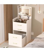 Vanity Desk: 3 Drawers, Mirror &amp; Glass Top - $285.83 CAD