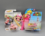 Hot Wheels MARIO KART Toadette Pink Birthday Girl &amp; Princess Peach Chara... - £11.56 GBP